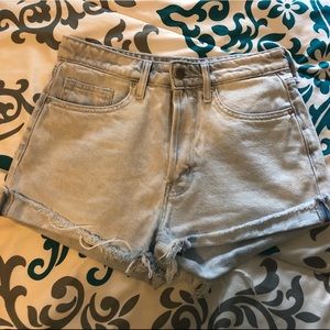 High waisted jean shorts